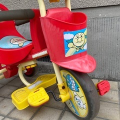 (お取引中)ジャンク　アンパンマン三輪車　ステップとガード付き　1歳半から4歳　77〜100センチの画像