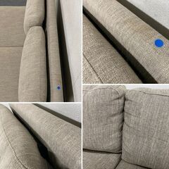 ジャーナルスタンダードファニチャー LILLE 2Pソファ アッシュ材 カバーリング オットマンセット ベージュ 中古家具 店頭引取歓迎 R9327の画像