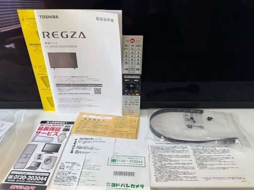 TOSHIBA 液晶テレビ 24V型 2022年製 YouTube対応 AndroidTV 24V34 REGZA TV 地デジ リモ