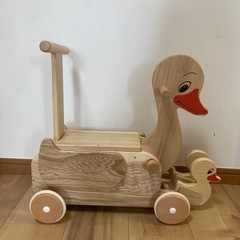 手押し車　カタカタ　アヒル　木製　の画像