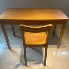 【無印良品】デスク チェア　セット(オーク材 幅１１0×奥行５５)