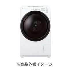 【美品・使用感無し・通電確認済み】シャープ ドラム式洗濯機 7kg 乾燥 3.5kg クリスタルホワイト 右開き ES-S7H-WRの画像