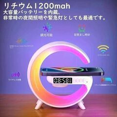 ワイヤレススピーカー ワイヤレス充電器 ナイトライト Bluetoothスピーカー 多機能搭載 目覚まし時計 ナイトライト 10色 急速QI充電 光目覚まし時計 ワイヤレス急速充電 15W Bluetooth5.3 1200mAh 多機能　まとめ買い歓迎　卸ます　アマゾン引き上げ商品　倒産品　ネット商材　卸ます　転売　アマゾン引き上げ商品　卸し　問屋　倒産品　転売OK　ネット商材　アマゾン　商品　景品　コンペ　新品　未使用　卸売り　卸売の画像
