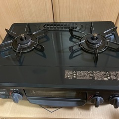 ガスコンロ　二口　プロパンガス　リンナイ　ガスホース付き