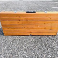 アウトドア木製折り畳み式ベンチ付きテーブル 【引取限定・現状渡し】三重県の画像