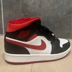 NIKE Air Jordan 1 Mid White Gym Red Black エアジョーダン1 ミッド ジムレッド ナイキ　26㎝ の画像