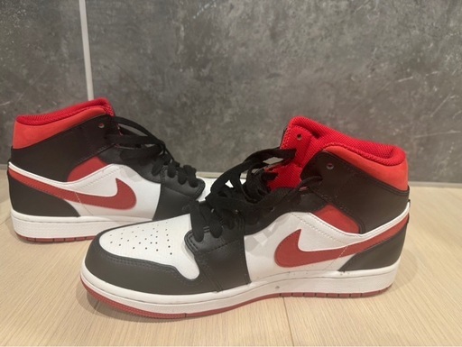 NIKE Air Jordan 1 Mid White Gym Red Black エアジョーダン1 ミッド ジムレッド ナイキ　26㎝