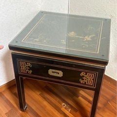 サイドテーブル　中国風　引き出しあり