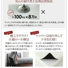 数量限定　新品未開封　トッパー付きスタンダードポケットコイルマットレス　ダブル　ホワイト　ブラックの画像