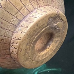 希少外国製19世紀古代ブロンズティーポット 骨董現状品のみ高25cmx26x11cmの画像