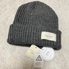 【新品】サマンサモスモ　リブニット帽　チャコールの画像