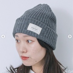 【新品】サマンサモスモ　リブニット帽　チャコールの画像