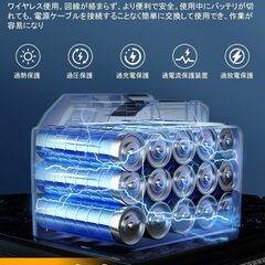レシプロソー 電動 ノコギリ 充電式【2025改良・強化版】 電動のこぎり 21V 無段変速 高炭素鋼替え刃12本 2個バッテリー付 安全ロック 一台多役 小型 軽量 枝切り 竹を切る 庭木の剪定 庭木の剪定 粗大ゴミ解体 日本語取扱説明書付き (レッド)の画像