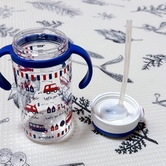 リッチェル アクリア おでかけストローマグR 320 ネイビーブルー 320ml の画像