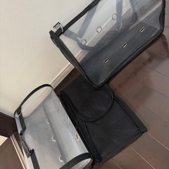 透明メッシュキャリーバッグ ペット用の画像