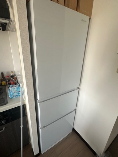 Hisense 冷蔵庫 ガラスホワイト