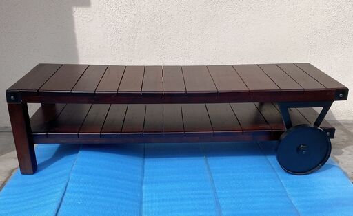 レトロ風 車輪付テレビ台 テレビボード ローボード 幅120㎝