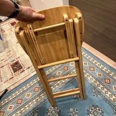 竹製 折りたたみ　スツール 椅子の画像