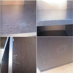 ブックシェルフ　本棚　4列6段　高さ調節可能　木製収納棚　ディスプレイラック　オープン　きれい　おしゃれ　ブラウン　直接引取歓迎の画像