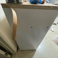 29日まで！不二貿易 キッチンカウンター　キッチン収納 食器棚　ホワイト スライド棚 コンセント付き の画像