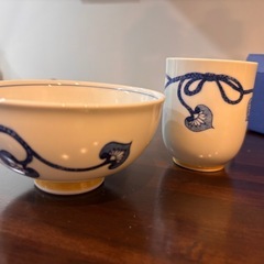 未使用　大相撲引出物　湯呑み　お茶碗セットの画像