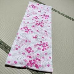 浴衣生地　テイジン　一反　桜花柄の綿生地　ヴィンテージの画像