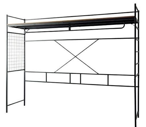 新品未開封　ベッド上収納ハンガーラックブラック220×60.5×176(cm)