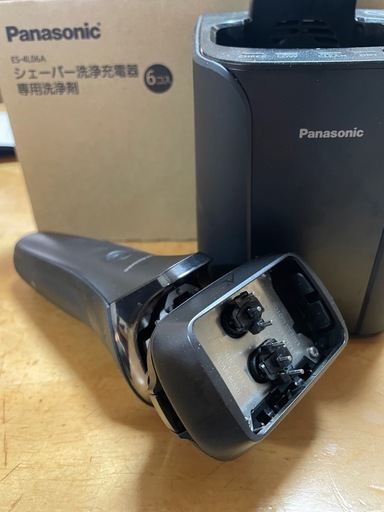 【パナソニック ラムダッシュ 6枚刃 洗浄器付き】洗浄剤2個付き！（刃なし）