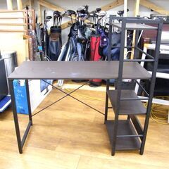 システムデスク ザッキー110 ニトリ デスク 机 幅110×奥行53×高さ115㎝ 棚付きパソコンデスク PCデスク ブラウン ワークデスク 学習机 フリーデスク NITORI 札幌市 厚別区の画像