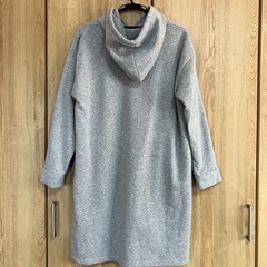 LL／LABRAPOPグレー フード付きワンピース 裏起毛 ラブラドール　大きいサイズの画像