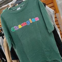 0325-014 Champion　Tシャツ　緑　着用感あり