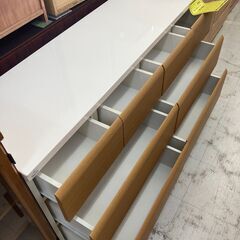 マルミツ　三段ローチェスト　ナチュラルW1390×D420×H765の画像