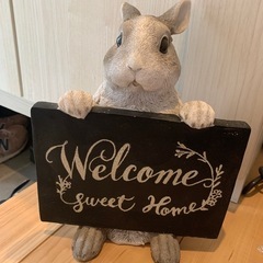 うさぎ　置物　玄関　ウェルカム