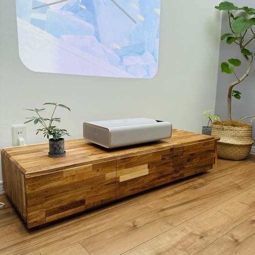 決まりました/天然木ナラテレビ台/テレビボード/W1200/無垢材家具/ローボード/北欧