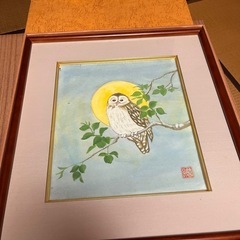 譲渡日6/23.24.25.26.27　額縁＆フクロウ絵付き