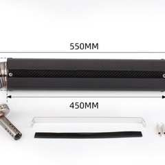 汎用 マフラー スリップオン サイレンサー カーボン 60.5 全長550mm バッフル脱着可能 ドレスアップ カスタム パーツ バイク チタンマフラー　スリップオンの画像