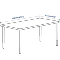 LAGKAPTEN ラグカプテン / OLOV オーロヴ デスク, ホワイト, 120x60 cmの画像