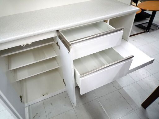 キッチンボード レンジボード ニトリ アルミナ ホワイト系 横幅 約140.5cm 中古 苫小牧西店