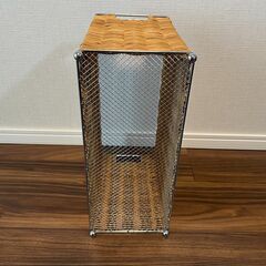 【サイドワゴン】メーカー不明　木製編み込みの画像