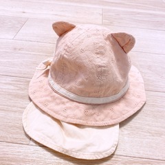 くすみピンク♡ベビー用帽子46㎝の画像