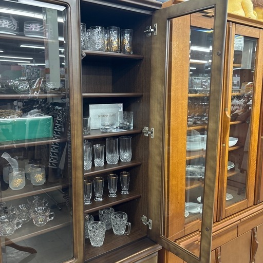 ガラスのオープン収納ラック【アリスの時間】☆ 大型食器棚 53アリス