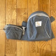 【ほぼ新品】ヒップシート 肩紐つき・大容量収納 グレー