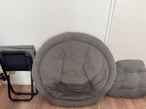 ひなたライフ】2wayフォールディングチェア,オットマン,クッション3点