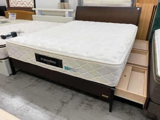 【愛品館 江戸川店 】 引き出し付き ワイドダブルベッド FranceBed（フランスベッド）