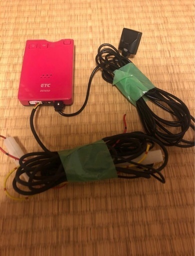 軽自動車登録 DENSO DIU-9300P ピンク ETC車載器 バイク 音声案内 アンテナ分離型