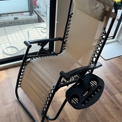 戸外用 折りたたみ椅子 (ベージュ, 単品)の画像