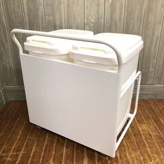 stp-3090　キャスター付きダストワゴン　ホワイト　ゴミ箱　...