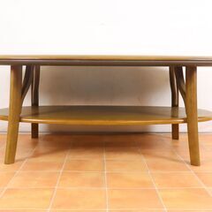 karimoku カリモク ローテーブル 収納棚付き 楕円形 幅120cm_ZJT_C0318-J013の画像
