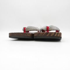 下駄 男性用 桐下駄 メンズ履物 こげ茶×白黒 市松 男物 浴衣用 夏用 26cm 定番 紳士 新品 【キモノオフ野々市若松店】の画像