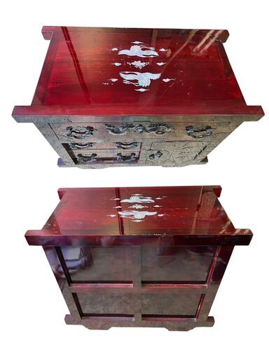 【新発売】 船箪笥 アンティーク家具 キャスター付き 収納家具 和風家具 家具
